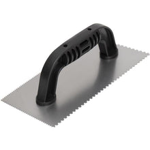Load image into Gallery viewer, Marshalltown 213 Notch Trowel - 1/8 x 3/32 x 1/8 U (cutback) &amp; 1/16" SQ