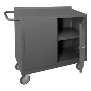 Durham 2210-95 Mobile Bench Cabinet, 1 Shelf, 2 Doors, 18-1/4 X 42-1/8 X 36-3/8