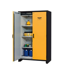 Load image into Gallery viewer, Justrite™ 30-Minute EN Flammable Safety Cabinet, 45 Gal., 3 shelves, 2 hybrid-close doors, Yellow