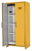 Load image into Gallery viewer, Justrite™ 90-Minute EN Flammable Safety Cabinet, 30 Gal., 3 shelves, 2 hybrid-close doors, Yellow