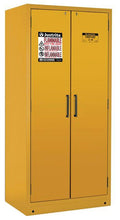 Load image into Gallery viewer, Justrite™ 90-Minute EN Flammable Safety Cabinet, 30 Gal., 3 shelves, 2 hybrid-close doors, Yellow