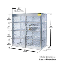 Load image into Gallery viewer, Justrite™ Cylinder locker for safe storage of 16 horizontal 20 or 33-lb. LPG cylinders.