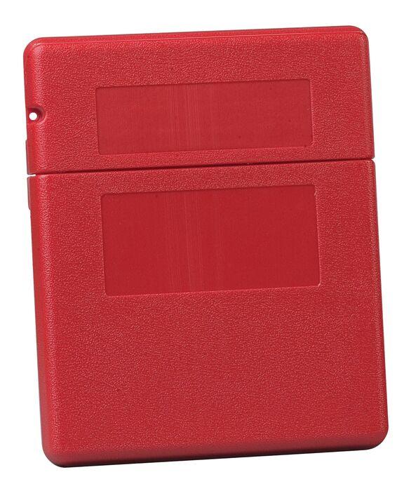 Justrite Document Storage Box for SDS, Medium-sized, Lockable Flip-top, Single Pack, Plastic, Red - S23303