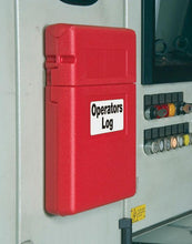 Load image into Gallery viewer, Justrite Document Storage Box for SDS, Medium-sized, Lockable Flip-top, Single Pack, Plastic, Red - S23303