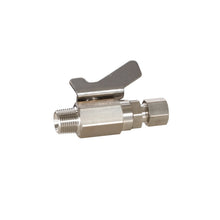 Load image into Gallery viewer, Graco 237538 Low Pressure Ball Valve compatible with stainless steel, catalyst and waterborne materials, 3/8 in. OD Tube x 3/8 in. npt(m)