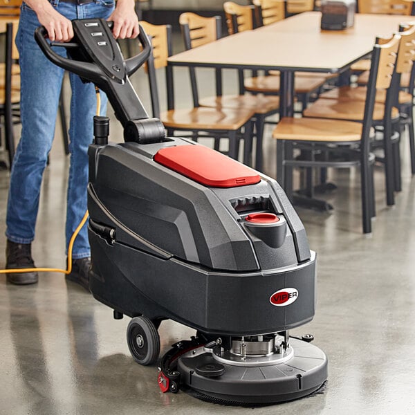 Viper AS4335C: 9.2-gallon, cord-electric micro scrubber, 17" pad driver, 22 " squeegee assembly, & 65' extension cord