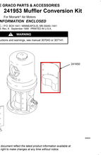 Load image into Gallery viewer, Graco 241650 Muffler, Monark, Warning Plate - highlighted in parts diagram