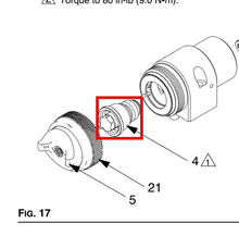 Load image into Gallery viewer, Graco 24C219 Nozzle, includes o-ring, for AirPro EFX Guns with 0.039 inch (1.0 mm) Nozzle - highlighted in parts diagram