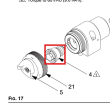 Load image into Gallery viewer, Graco 24D297 Nozzle, includes o-ring, for AirPro EFX HiTEch Guns with 0.028 inch (0.7 mm) Nozzle - highlighted in parts diagram