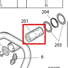Load image into Gallery viewer, Graco 24E016 KIT, HUB, HOSE REEL - item 201 highlighted in the Graco 334558EN parts diagram