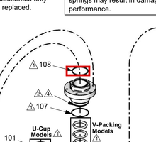 Load image into Gallery viewer, Graco 24E632 U-Cup Repair or Conversion Kit for Merkur Bellows LB150A and LB150B - highlighted in parts diagram