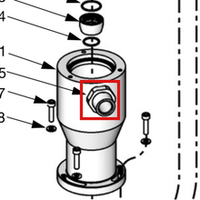 Load image into Gallery viewer, Graco 24E711 KIT,FITTING,INLET,150CC - item 15 highlighted in the Graco 312793EN parts diagram