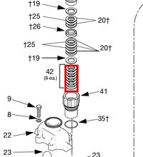 Load image into Gallery viewer, Graco 24F246 Throat Packing Kit for Enclosed and Open Wet Cup Lowers, UHMWPE and PTFE throat packings - highlighted in parts diagram