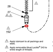 Load image into Gallery viewer, Graco 24F247 Standard Throat Packing Repair Kit, 4 Leather and 6 UHMWPE Packings - highlighted in parts diagram