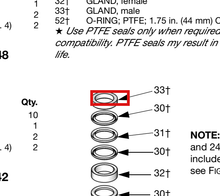Load image into Gallery viewer, Graco 24F248 Throat Packing Conversion Kit, 10 PTFE Packings - highlighted in parts diagram