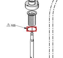 Load image into Gallery viewer, Graco 24F296 Displacement Rod Kit for Merkur Bellows LB100A, LB100B and LB100C (acid) - highlighted in parts diagram
