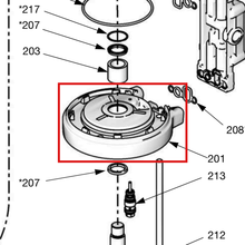 Load image into Gallery viewer, Graco 24G695 KIT,2.5LOWER COVER,MERKUR ES - item 201 highlighted in the Graco 3A0732EN-U parts diagram