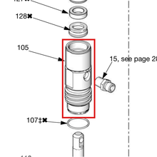 Load image into Gallery viewer, Graco 24G706 SSt Cylinder Kit - item 105 highlighted in the Graco 3A0732EN-U parts diagram