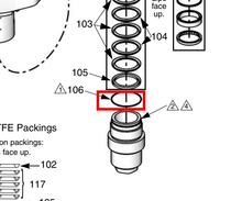 Load image into Gallery viewer, Graco 24J858 Reinforced PTFE V-Packing Kit for Merkur Bellows LB050A and LB050B - highlighted in parts diagram