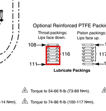 Load image into Gallery viewer, Graco 24J859 Reinforced PTFE V-Packing Kit for Merkur Bellows LB100A and LB100B - highlighted in parts diagram