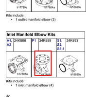 Load image into Gallery viewer, Graco 24K889 Polypropylene Inlet Manifold Elbow Kit - highlighted in parts diagram