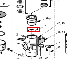 Load image into Gallery viewer, Graco 255514 250 cc Check-Mate Carbon Steel MaxLife Displacement Pump Complete Seal Kit - highlighted in parts diagram