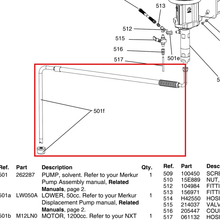 Load image into Gallery viewer, Graco 256421 5 gal  Suction Hose Kit and Strainer - item 501F highlighted in the Graco 310863EN-R parts diagram