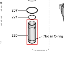Load image into Gallery viewer, Graco 257031 Pump Sleeve  Ultra Max II 1095/1595 IronMan, GMax II 5900 IronMan - item 220 highlighted in the Graco 332922EN-E parts diagram