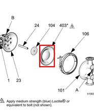 Load image into Gallery viewer, Graco 25A298 PTFE Diaphragm Kit for 1-inch Pump - highlighted in parts diagram