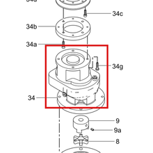 Load image into Gallery viewer, Graco 25N645 KIT,GEAR BOX, REDUCER IEC71 - item 34 highlighted in the Graco 3A4553EN parts diagram