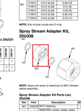 Load image into Gallery viewer, Graco 25U305 Adapter,nozzle,sealer,spray,assy - highlighted in parts diagram