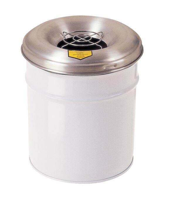 Justrite 26626W CAN, CF BUTT REC W/HEAD 6G WHT