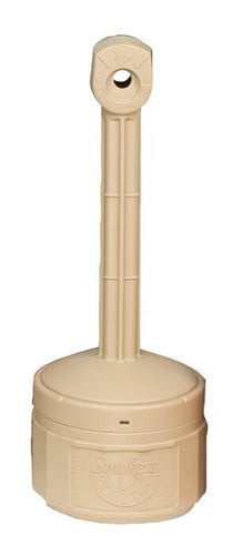 Justrite 1 Gallon Plastic Outdoor Ashtray, Personal Smoker's Ceasefire®, Adobe Beige - 26806B