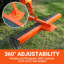 Load image into Gallery viewer, MechMaxx 72" Landscape Rake with 36 Tines 3 Point Hitch Tractor Attachment, LR72