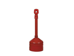 Justrite 2.5 Gallon Heavy Duty Cigarette Butt Can, Plastic Topper, Steel Base and Neck, Red - 26810R