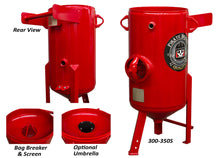 Load image into Gallery viewer, Pirate Brand 300-350S Vessel, Stationary, 3.5 Cu. Ft. (100 Liters), 150 PSI (10.3 Bar), 110* Cone Bottom, 7-1/2" Clearance, 46" Oah, 18" Dia, Includes: Handway Assembly, Pop-Up, Pop-Up Gasket, Screen &amp; Bag Breaker