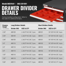 Load image into Gallery viewer, MechMaxx Heavy Duty Modular Drawer Cabinet - 9 Drawer, 59" H x 28.5" W x 28.5" D Tool Storage Organizer, Steel Construction