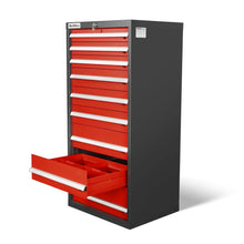 Load image into Gallery viewer, MechMaxx Heavy Duty Modular Drawer Cabinet – 9 Drawer, 59" H x 28.5" W x 22.5" D Tool Storage Organizer, Steel Construction