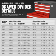 Load image into Gallery viewer, MechMaxx Heavy Duty Modular Drawer Cabinet - 11 Drawer 59" H x 28.5" W x 22.5" D Tool Storage Organizer, Steel Construction
