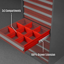 Load image into Gallery viewer, MechMaxx Heavy Duty Modular Drawer Cabinet - 9 Drawer, 59" H x 28.5" W x 28.5" D Tool Storage Organizer, Steel Construction