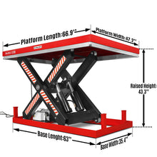 Load image into Gallery viewer, MechMaxx 8800lbs Capacity Stationary Hydraulic Lift Table, 66.9" x 47.2" Platform, 43.3" Height, UL Certified Motor, ELT88
