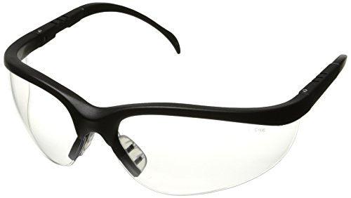 MCR Crews KD110 Klondikke Safety Glasses - Black Frame, Clear Lens - 12/PK