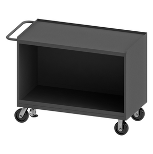 Durham 3410-FL-95 Mobile Bench Cabinet, No Doors, Floor Lock, Steel Top, 24-1/4 X 54-1/8 X 37-3/4