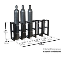 Load image into Gallery viewer, 5 Wide by 1 Deep, Gas Cylinder Storage Rack, 5 Cylinder Capacity, Steel - 35166