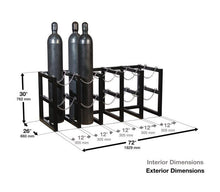 Load image into Gallery viewer, Justrite™ Gas Cylinder Barricade Rack 10 Cylinder Capacity 5 Wide by 2 Deep