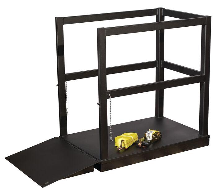 Justrite End Loaded Gas Cylinder Pallet, 6 Cylinder Capacity, with Ramp, Steel - 35212