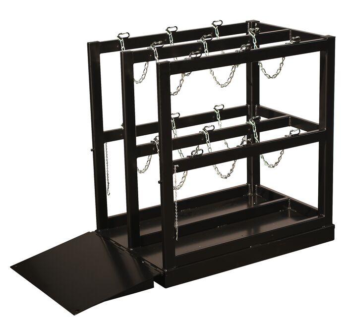 Justrite™ Gas Cylinder Barricade Rack Pallet with Ramp 6 Cylinder Capacity