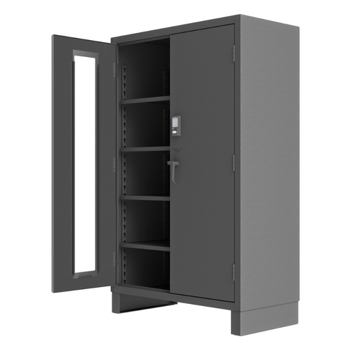 Durham 3703CXC-BLP4S-95 Access Control Cabinet, 14 Gauge, 4 Shelves, 48 X 24 X 78