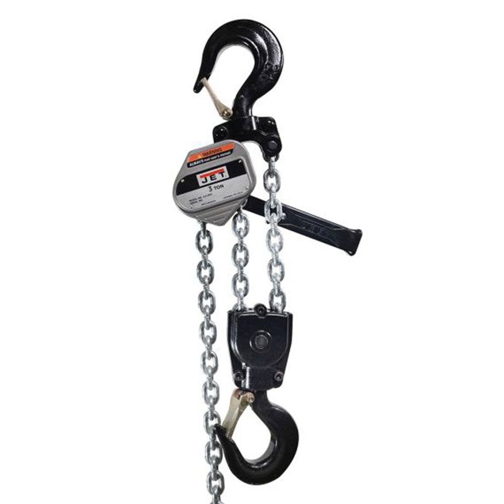 Jet Tools - JLA Series 1-1/2 Ton Lever Hoist 40' Lift & Shipyard Hooks