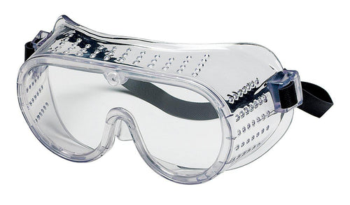 MCR Safety 22 Series Goggle, Perforated frame, Rubber Strap, Clear Lens 1/EA